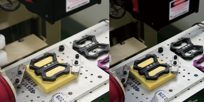 
	레이저를 이용한 페달의 커스텀 제작도 가능하다.
