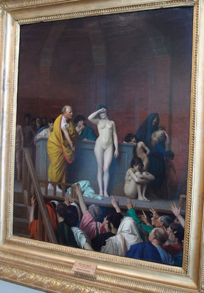 
	노예여인의 경매. 쟝 제롬의 1884년 작품
