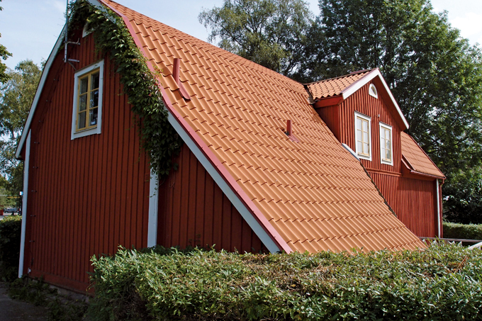 
	전형적인 스웨덴의 붉은색 목조가옥
