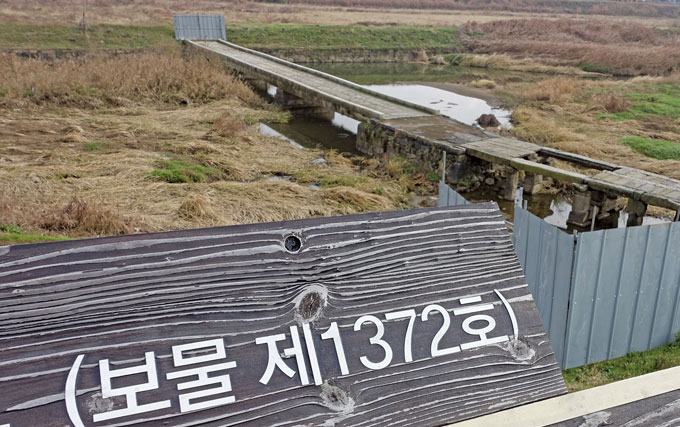 고막원천 석교. 선조들의 지혜를 지키지도 못한 못난 후손들이 부끄럽다(함평 학교)