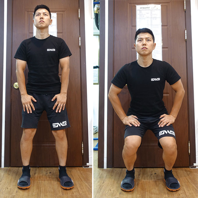 허벅지에 긴장감이 살짝 생길 정도로만 움직여 주면 된다. 이 동작을 통해서 운동 효과를 보려고 하는 것이 아님을 기억하자.