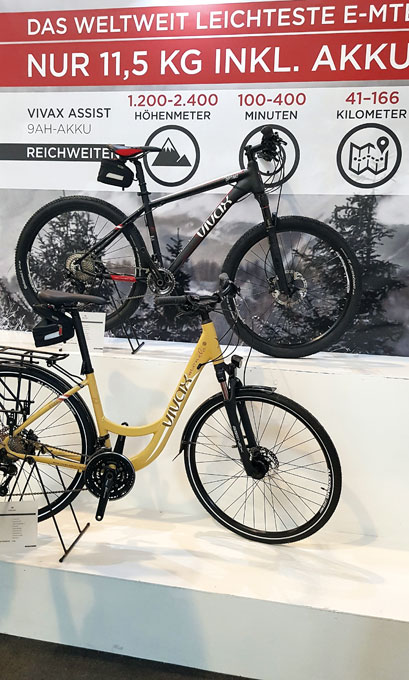 세계최경량 전동키트인 VIVAX 시스템이 장착된 자전거. 무게는 겨우 11.5kg